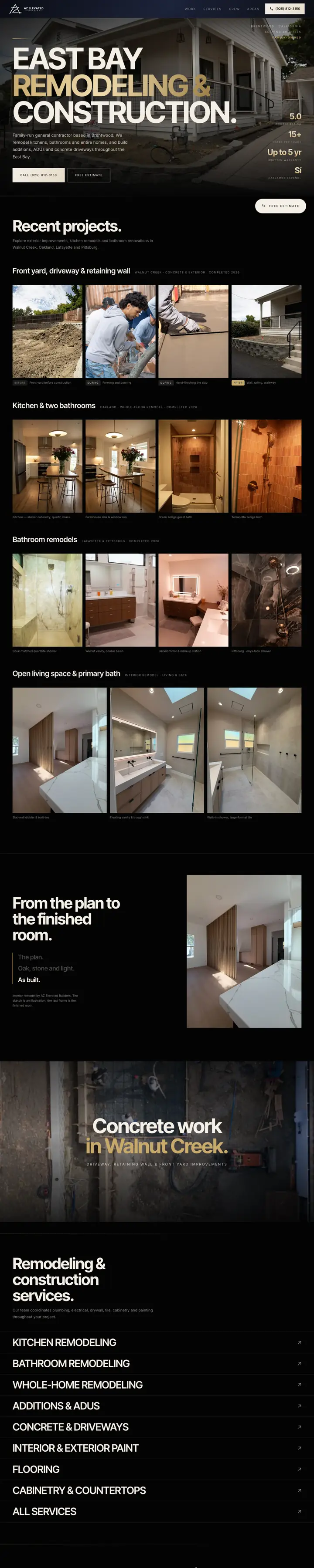 AZ Elevated Builders website, built by To The Max Media