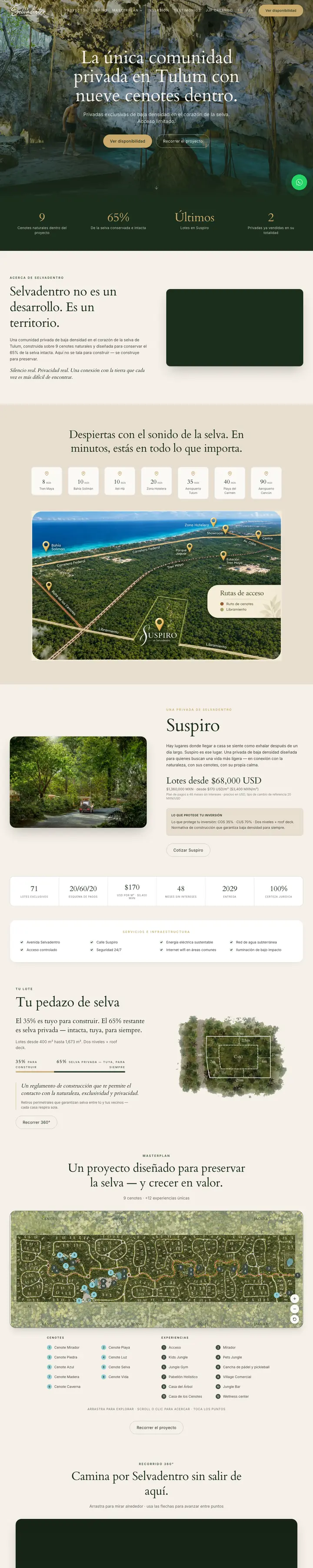 Selvadentro Tulum website, built by To The Max Media